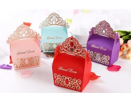 500pcs Royal Shiny Gemstone Crown Candy Box Wedding Party Favors Box Birthday Party Candy Box Wedding Souvenir Boda3455076