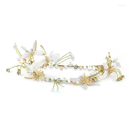 Hair Clips Double Layer Hairband Tiara Fashion Bridal Lady White Butterfly Headband Party Wedding Accessories Ornaments