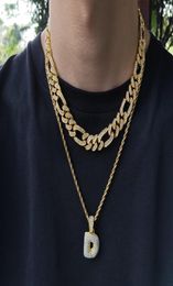 Hip Hop Bling Chains Jewelry Men Iced Out Chains Rap Personality Alloy Diamond NK3 1 Figaro Cuban Link Chains Necklaces or Bracel5386737