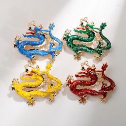 Brooches Fashion Enamel Dragon Pin For Women Clothing Coat Jewellery Party Accessories