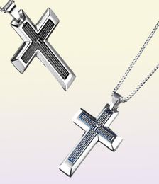 Mens Blue Black Double Bible Stainless Steel Necklace Prayer Pendant Fashion Jewellery Men Necklaces For Gifts1986616