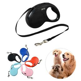 Dog Collars Leashes 3M 5M Leash Puppy Outdoor Travel Retractable Automatic Lead For Small Medium Dogs Cats Strong Durable Nylon Pug Pet Supplies H240506