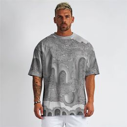 Men's T shirt Geometric Graphic Tops Crew Neck Apparel 3D Print Outdoor Daily Short Sleeve Fashion Vintage Large Size Men's Tee short sleeved Sizes s-4XL DDTXA37