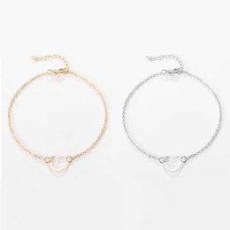 Anklets Trendy Fashion Heart Anklets For Women Vintage Gold Colour Summer Ankle Bracelet On the Leg Bohemian Foot Jewellery Accessories New