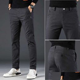 Men'S Pants Spring Summer Autumn Casual Men Cotton Slim Fit Thin Chinos Fashion Trousers Male Brand Clothing Plus Size 28-38 Y0811 D Dh9Da