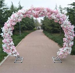 New cherry blossomiron round stand lucky door full DIY wedding window party decor artificial flower cherry blossom arch shelf3536423