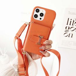 Designer Phone Case Crossbody for iPhone 15 14 Pro Max Leather, Wallet Case with Card Slots Classic Leather Shockproof Phone Cover Hot iPhone 14 Plus 13 12 Pro Cover