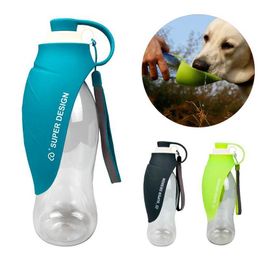 Dog Bowls Feeders 580ml Portable Pet Water Bottle Soft Silicone Leaf Design Travel Bowl For Puppy Cat Drinking Outdoor Dispenser H240506