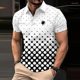 Men's Polos Logo Print Men Summer Short Sleeve Quickly Drying Polo Shirt Casual Sport Lapel Button .