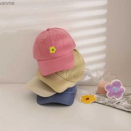 Caps Hats New Boys and Girls Baseball Hat Spring Summer Baby Hat Cotton Outdoor Childrens Sun Hat Flower Embroidered Childrens Visors WX