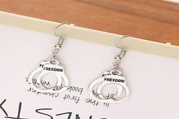 20Pair Silver Plated Cute Handcuffs Friendship Dangle Drop Earrings Charms Pendant Earrings Ear Stud DIY Jewelry NEW4261754