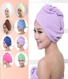 Shower Caps Towel Women Microfiber Magic Shower Caps Hair Dry Drying Turban Wrap Towel Hat Cap Quick Dry Dryer Bath 6025cm WXT174762123