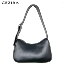 Bag CEZIRA Solid Colour PU Vegan Leather Handbags For Women Fashion Brand Simple Design Shoulder Bags Female Casual Small Hobo Purse