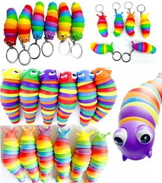 Party Favor Stress Reliever Toys Toys Children Adult Slug Puzzle Peristalsis Funny Caterpillar Anti Stress Squishy Keychain6101552