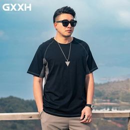 Men's T Shirts Cotton Tee GXXH Large Size Oversize Clothing Summer T-shirt Bust 138cm 7XL 6XL 5XL Loose Short Sleeve Casual Men Tops