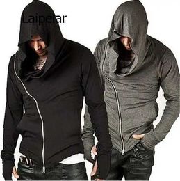 Men's Hoodies Sweatshirts New mens hoodie long sleeved slim fit mens zippered hoodie Assassin Master cardigan creed jacket S-3XL Q240506