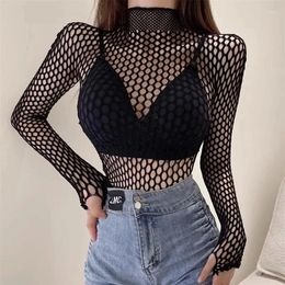 Bras Sets Black Skinny Mesh See Through Long Sleeve Sexy Lingerie High Waist Clothes For The Girl