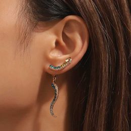 Earrings Fashion Earrings Retro Zodiac Snake Coloured Cubic Zirconia Earrings for Women Alloy Animal Piercing Accessories 230831