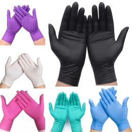 Gloves 100pc Disposable Nitrile Gloves MultiPurpose Waterproof OilProof Anti Static Kitchen Home Cleaning Tattoo Gardening Car Tools