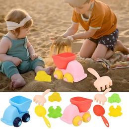 Summer Beach Set Toys 5-piece Silicone Beach Sandwater Game Toy Tools Bright Colours Outdoor Fun Toys Backyard Swimming Pool 240424