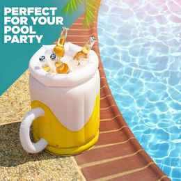 Large Inflatable Beer Ice Bucket PVC Cooler Summer Pool Party Swimming Drink Cooling Barrel Beach 240506