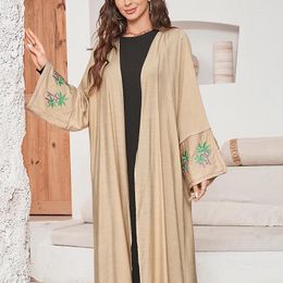 Ethnic Clothing Party Evening Robe Cardigan Abaya Long Dress Embroidery Women Muslim Moroccan Kaftan Jalabiya Islam Dubai Autumn Winter 2024