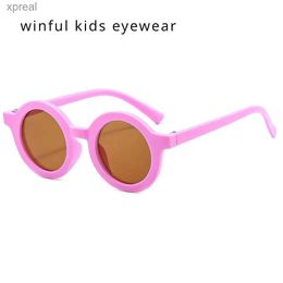 Sunglasses 2024 Summer Cute Childrens Sunglasses Matte Frame Sun Glasses kids Baby Decorative Eyeglasses Trendy Boy Eyewear Girls Fsahion WX