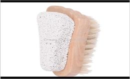 Brushes Sponges Scrubbers Bathroom Aessories Bath Home Garden2 In 1 Exfoliating Spa Pumice Stone And Soft Bristle Scrub Foot Cl9609284