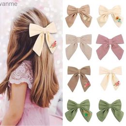 Hair Accessories Embroidered butterfly hair clip suitable for baby girls solid bow hair safety pin handmade bucket childrens headwear childrens headwear WX