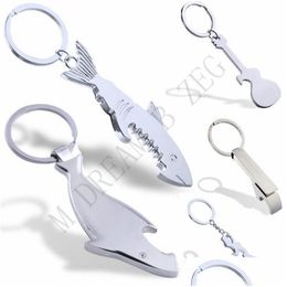 Openers Bottle Opener Keychain Promotion Gift Shark Customised Guitar Y Girl Shaped Zinc Alloy Beer Women Men Key Drop Delivery Home G Dhzab