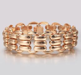 Link Chain 2316mm Wide Big Bangle 585 Rose Gold Rectangle Weaving Bracelets For Women Girls Wristband Fashion Jewellery Gifts 20cm6676399