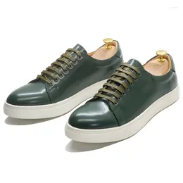 Casual Shoes Design Men Flats Genuine Leather Handmade Skateboard Street Youth Luxury Sneakers Designer 2C