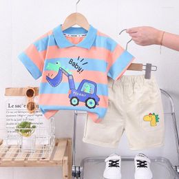 Clothing Sets Summer Baby Boys Clothes Suit Children Fashion Cartoon Excavator T-Shirt Shorts 2Pcs/set Toddler Casual Kids Tracksuits