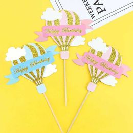 3PCS Candles Happy Birthday Cake Paper Card Insert Cloud Sun Cartoon Childrens Happy Birthday Letter Party Cake Decoration