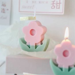 3PCS Candles Daisy Flower Aromatherapy Candles Pingfeng Grass Fragrant Fruits Aromatherapy Plant Shaped Soybean Wax Perfume Patchouli Candle