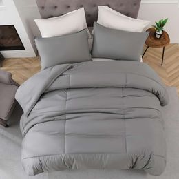 Duvet Cover Imitation down gray size comforter set 2 pieces, twin comforter(90''x68'') with 1 pillowsham(20''x26'')