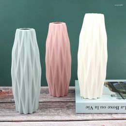 Vases Nordic Flower Vase Decoration White Imitation Ceramic Pot Living Room Modern Home Decorations Ornaments