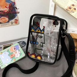 Shoulder Bags Transparent PVC Poker Shaped Bag Fashion Casual Women's Purses And Handbags Cartoon Printed Clutch Small Crossbody