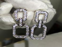 Long geometry designer Earrings stud for women Geometric Rectangle Simple Dangle Earings with CZ Diamond Stone Bling Crystal elega5805979