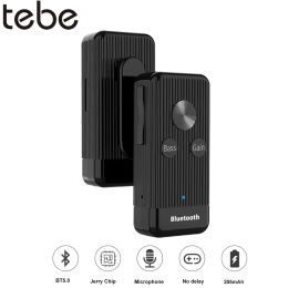 Adapter tebe Aux Bluetooth 5.0 Audio Receiver 3.5mm Jack Portable Clip Wireless Bass Hifi Stereo Headphones Adapter Support TF Card Play