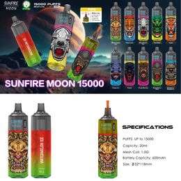 Original Sunfire Bang 15000puffs Vape 15K Puff 15000 Disposable E Cigarettes 20ml Pod 600 mAh Rechargeable Battery Hookah Shisha Puff 15K 0% 2% 3% 5% Vape Pen Germany