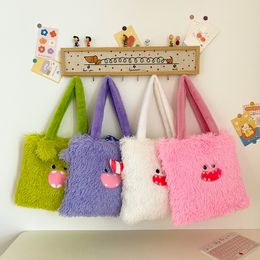 Small Monster Cartoon Plush Bag Versatile Shoulder Bag Student Cute Large Capacity Handbag Girl Gift Wholesale