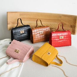Shoulder Bags For Women 2024 Crocodile Pattern Handbag PU Fashion Bag Chain Lock Messenger Small Square