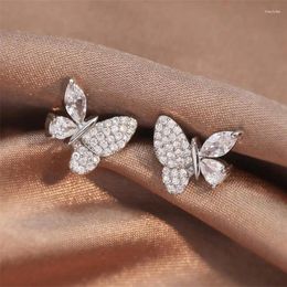 Stud Earrings Uilz Cute Copper Inlaid Marquise Zircon For Women Small Exquisite Butterfly Earring Daily Work Jewelry
