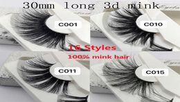 30mm 3D Mink Lashes 100 Soft Mink Hair False Eyelashes Wispy Fluffy Lashes Eye Makeup Tools Dramatic Volumn Strip Handmade Mink E9274723