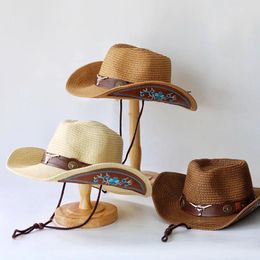 Berets Fashion Summer Retro Panama Jazz Hats For Women Men Caps Wide Brim Upturned Beach Sun Protection Sombrero Mujer Playa