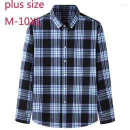 Men's Casual Shirts Arrival Fashion Suepr Large Spring And Autumn Young Men Fashionable Long Sleeve Plaid Plus Size L-10XL