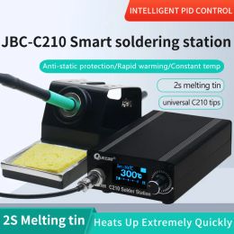 Draaigereedschap Quecoo C210 Oled Digital Display Adjustable Temperature Soldering Station for Jbc Handle Repair Welding Tool C210 Tips