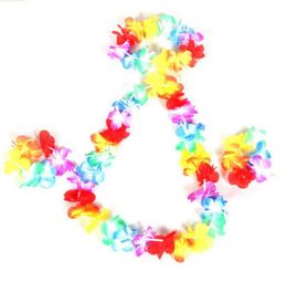 Hawaiian Hula Hawaii Grass skirts Accessories Headband 1pc Garland 1pcs 2pcs wristletsanklets 4pcsset for Party Cosutumes M9780209