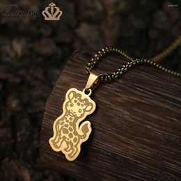 Pendant Necklaces QIMING Lovable Giraffe African Zoo Animal Necklace Women Pet Lover Cartoon Jewellery Cute Trendy